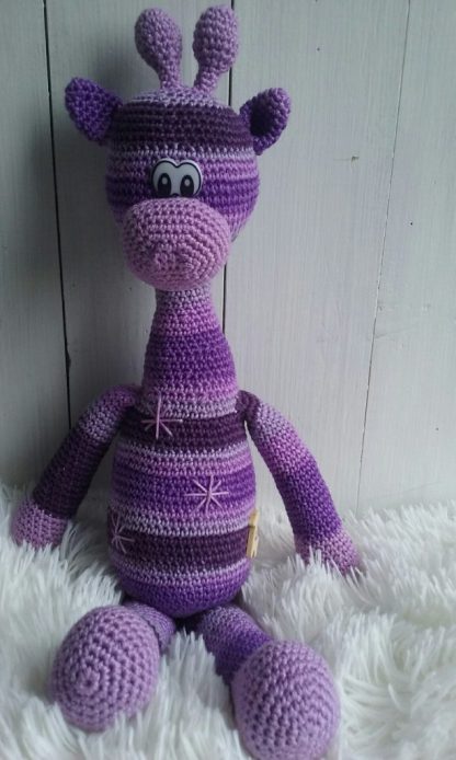 Haakpakket Knuffel-giraffe 'Bengel' (paars)