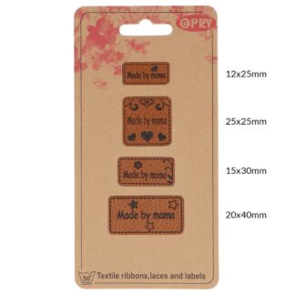 leren labels Made by mama