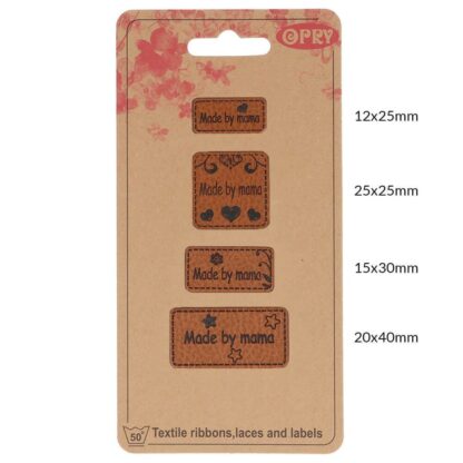 leren labels Made by mama