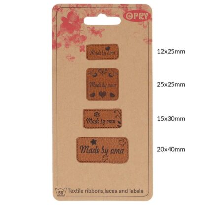 leren labels Made by oma